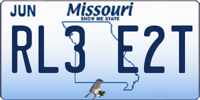 MO license plate RL3E2T