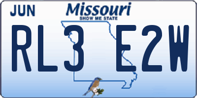 MO license plate RL3E2W