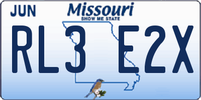 MO license plate RL3E2X