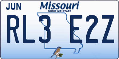 MO license plate RL3E2Z