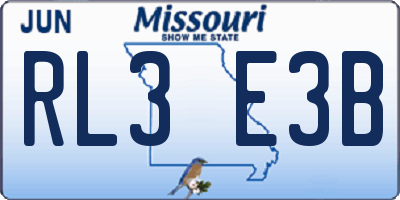 MO license plate RL3E3B
