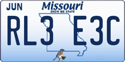 MO license plate RL3E3C