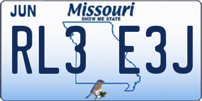 MO license plate RL3E3J