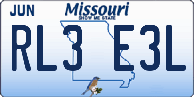 MO license plate RL3E3L