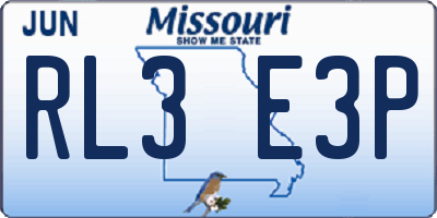 MO license plate RL3E3P