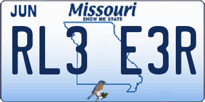 MO license plate RL3E3R