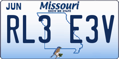 MO license plate RL3E3V