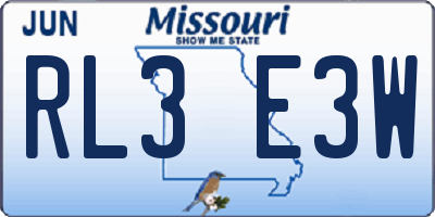 MO license plate RL3E3W