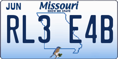 MO license plate RL3E4B