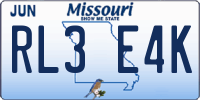 MO license plate RL3E4K