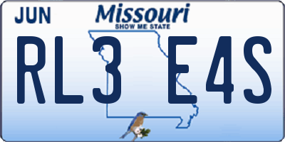 MO license plate RL3E4S