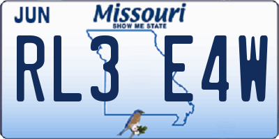 MO license plate RL3E4W