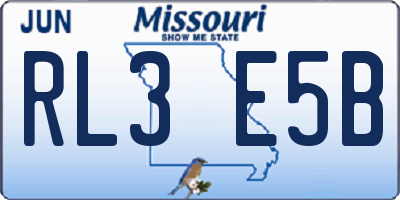 MO license plate RL3E5B