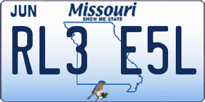 MO license plate RL3E5L