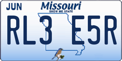 MO license plate RL3E5R