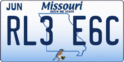MO license plate RL3E6C