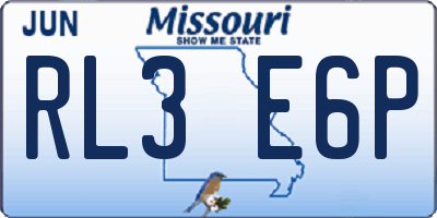 MO license plate RL3E6P