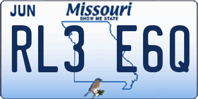 MO license plate RL3E6Q