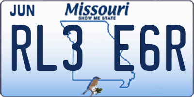 MO license plate RL3E6R