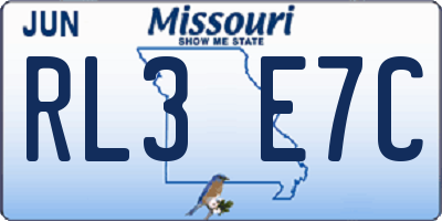 MO license plate RL3E7C
