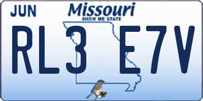 MO license plate RL3E7V