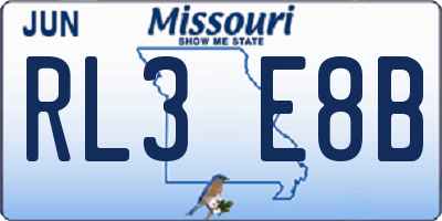MO license plate RL3E8B