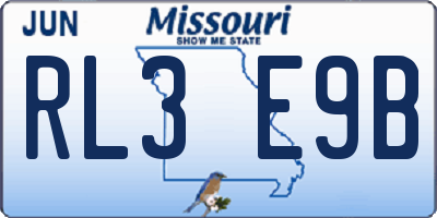MO license plate RL3E9B