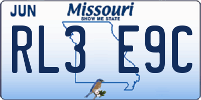 MO license plate RL3E9C