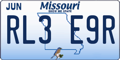 MO license plate RL3E9R