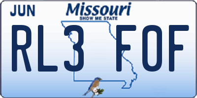 MO license plate RL3F0F