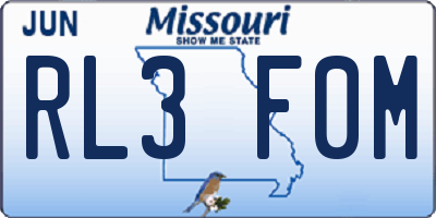 MO license plate RL3F0M