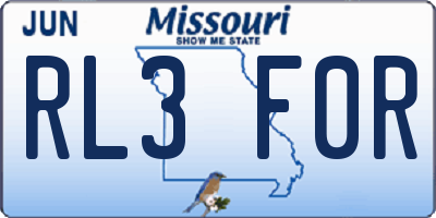 MO license plate RL3F0R