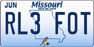 MO license plate RL3F0T