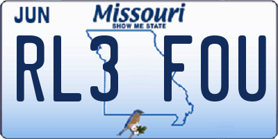 MO license plate RL3F0U