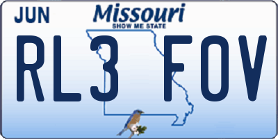 MO license plate RL3F0V
