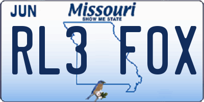MO license plate RL3F0X