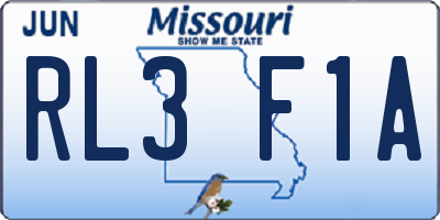 MO license plate RL3F1A