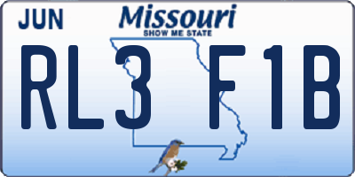 MO license plate RL3F1B