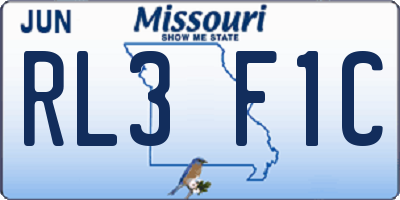 MO license plate RL3F1C