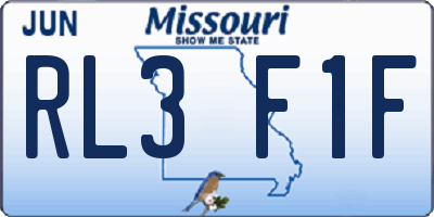 MO license plate RL3F1F