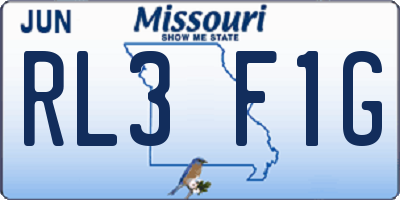 MO license plate RL3F1G