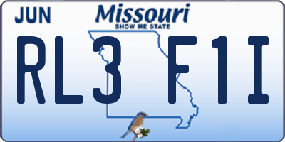 MO license plate RL3F1I