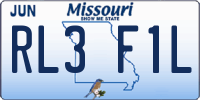 MO license plate RL3F1L