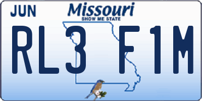 MO license plate RL3F1M