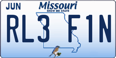 MO license plate RL3F1N