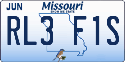 MO license plate RL3F1S