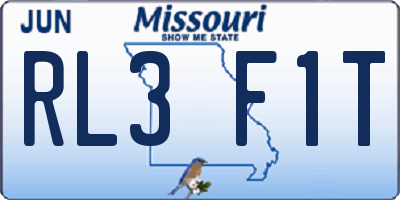 MO license plate RL3F1T