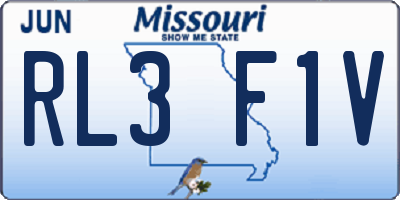 MO license plate RL3F1V