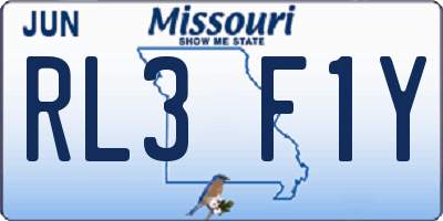 MO license plate RL3F1Y