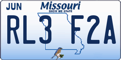 MO license plate RL3F2A